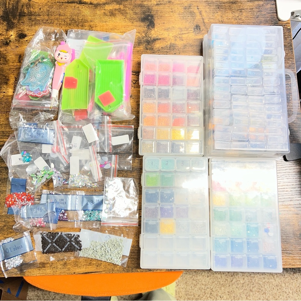 Diamond art extras set Colorful Craft Bead and Storage Set